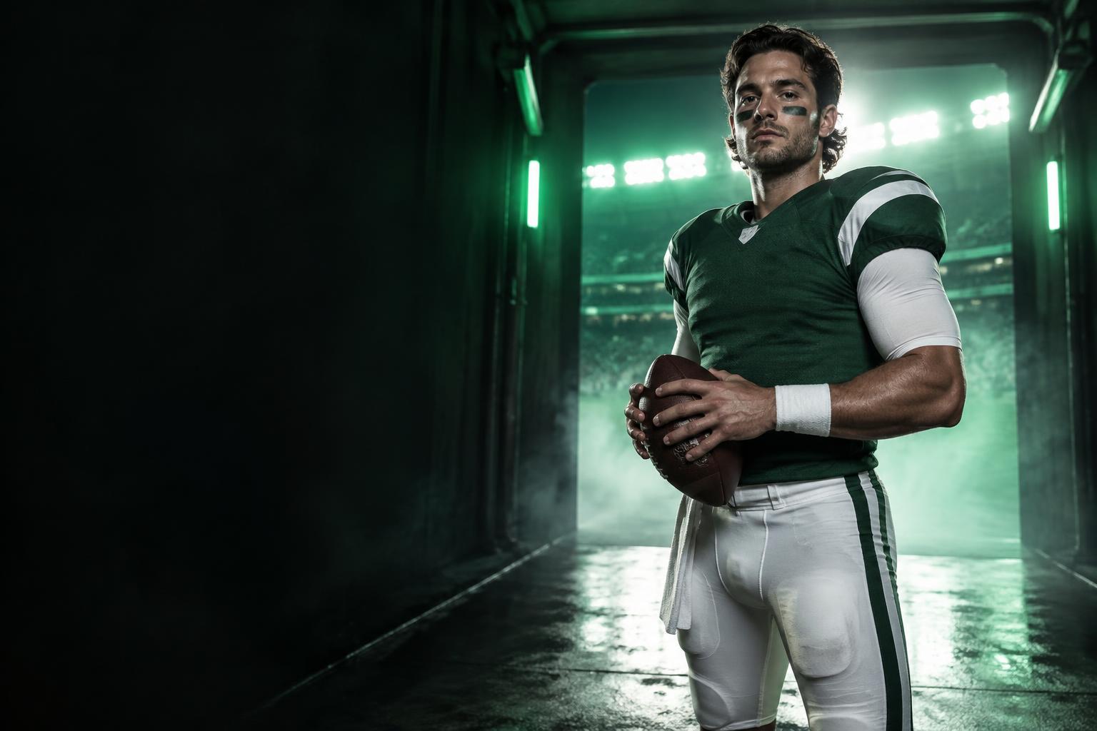 Football player ready for game day